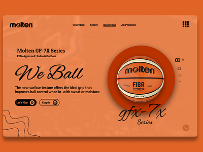 Molten Basketball Product Page basketball branding fiba figma molten product page ui ui ux ui design web design