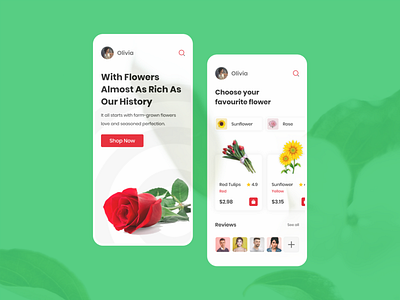Flower App app design flower flower app ios