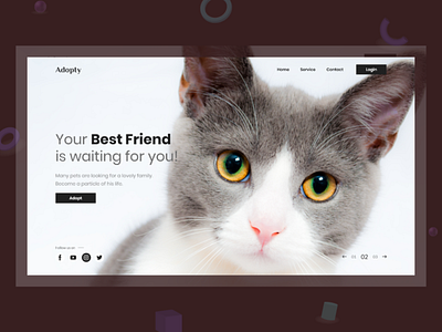 Pet's Care adopt banner hero pet pet care petshop ui web web design