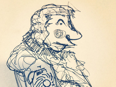 Matador Sketch pen and ink process scribble sketch