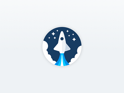 Business Launcher Icon badge illustration logo rocket ship space space shuttle