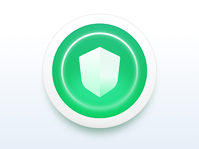 ID Theft Protection Icon circle glow green icon neumorphism shield