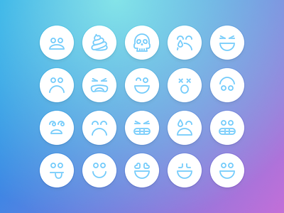Nav Emoji Icons emojis happy icon illustration poop sad skull worried