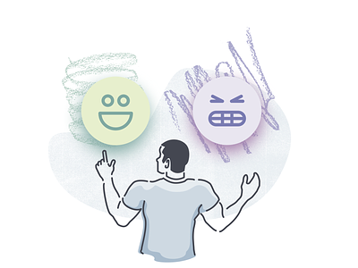 Illustration Experiment 5 "Review" emoji frustrated happy illustration product illustration review