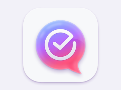 Todo-Chat App Icon chat chat bubble checkmark glow icon iconography ios sketch task manager