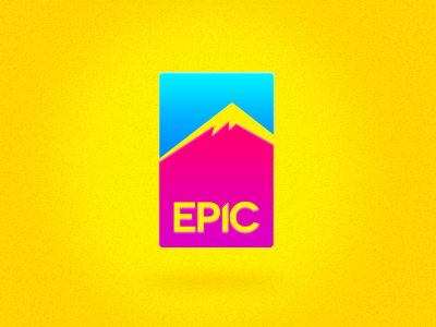 Epic Sports Insurance Logo blue epic hot insurance mountain pink sports vibrant yellow