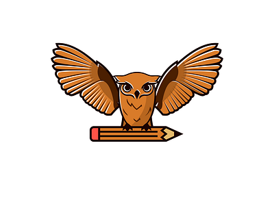 owl pencil character clean coreldrawx7 creative design illustration logo logodesign vector