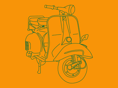 Line art no. 3 Vintage Vespa digitalart lineart scooter vespa