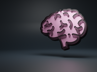 Brain Icon in 3D 3d art blender design flat graphic design icon logo minimal render ui