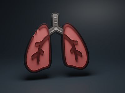 Lungs Icon in 3D art blender design flat glass graphic design icon minimal minimalism render ui vector