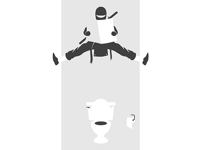 We Strike After Lunch (wip 2) illustration ninja strike toilet tshirt