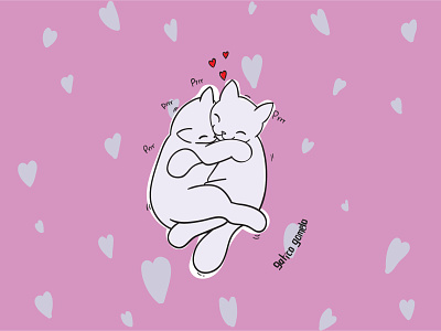 love cats adobe cat cute digital illustration digitalart drawing illustration illustrator kawaii kids kitten kitty love lovers vector vectorart