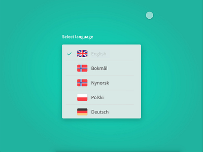 Language selector animation contury flag interaction language list selector touchscreen