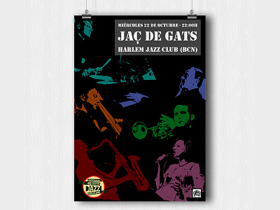 Jazz Band Gig Poster collage graphic design music design print design typography