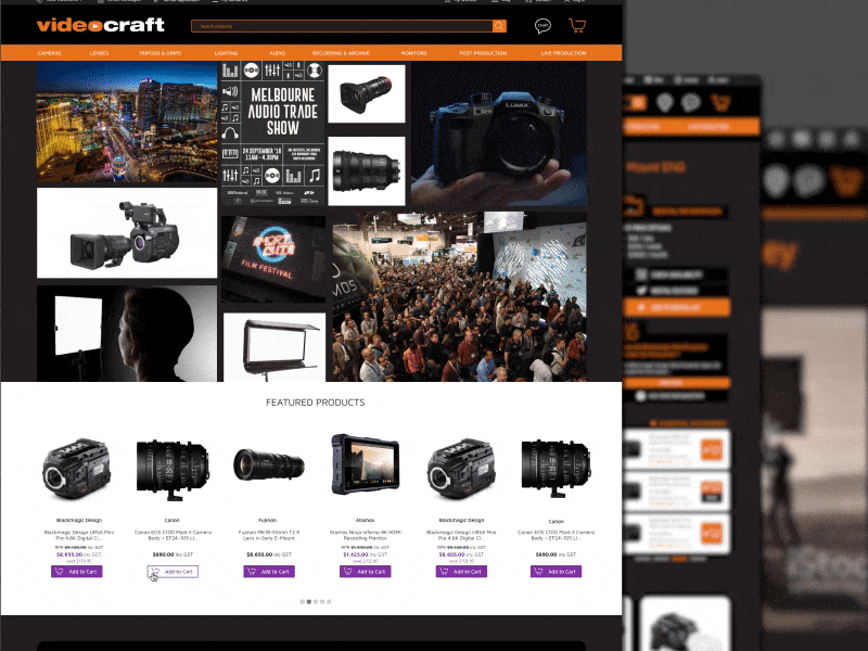 Videocraft website design