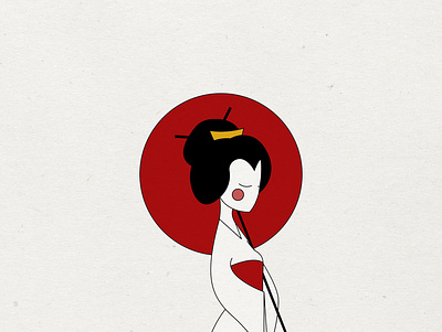 Geisha design flat illustration japan vector