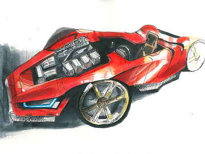 Watercolor Sport Car