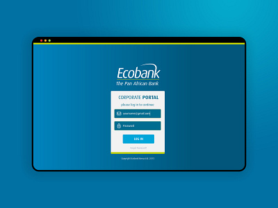 Ecobank Staff Portal login design minimal ui ui design web app website design