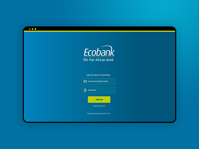 Ecobank Staff Portal login 2 design minimal ui ui design web app website design