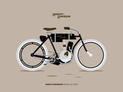 Harley Davidson Model No.1 / 1905 atushos harley davidson illustration model no1 motorcyle