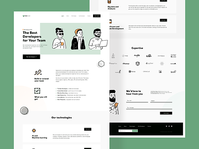 Recruitment agency landing page adobe xd black characters faded flat footer green illustration landing landingpage modern pastel recruitment smash illustrations ui uidesign ux website