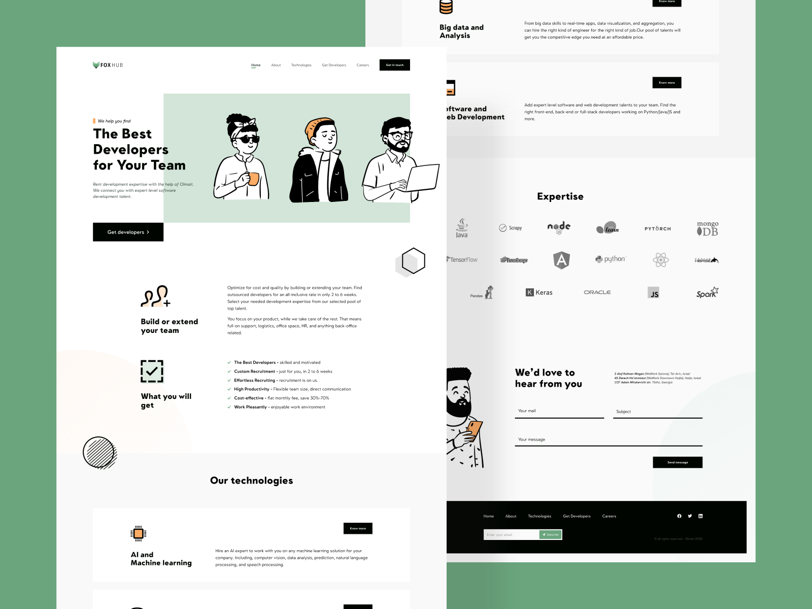 Recruitment agency landing page by Saba Chitaishvili on Dribbble