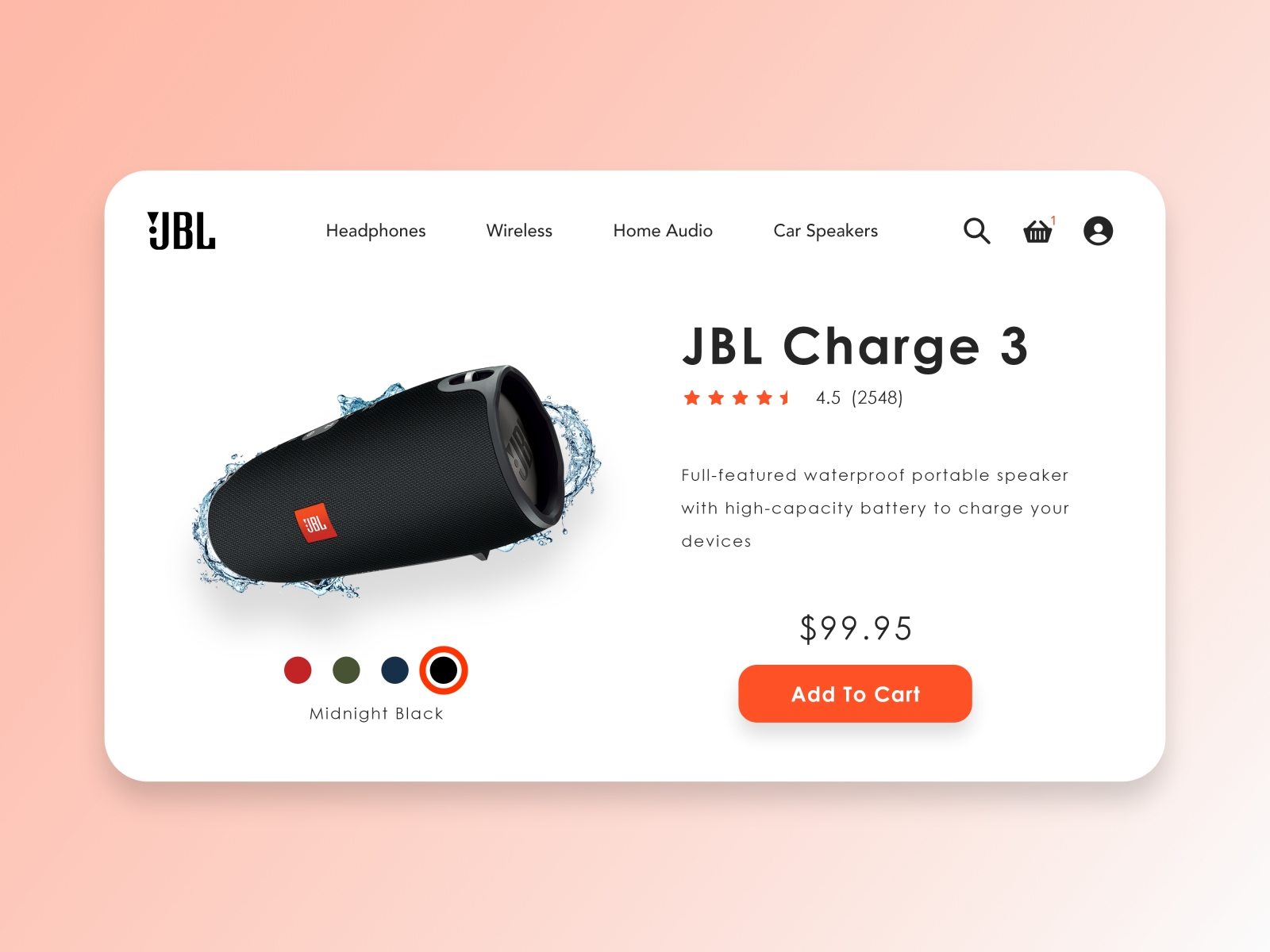 Jbl charge cheap 3 design