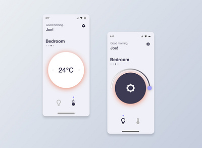 Home Monitoring Dashboard App 021 adobe xd app ui brightness dailyui dashboard design figma home monitoring dashboard minimalistic mobile app mobile app design temperature ui uibucket user experience user inteface ux