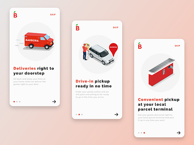 Barbora Goods Delivery App - Intro Screens