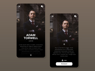 User Profile - Mobile App 006 adobe xd adobexd black and white brown connect dailyui dailyui 006 dailyui challenge design minimalist simple ui uibucket uidesign user interface user profile ux ux design