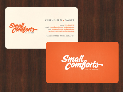Small Comforts Bakeshop Logo & Card