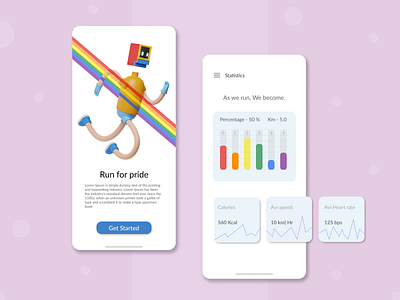 Run for pride - App Ui app branding design illustration pride pridemonth ui ux vector