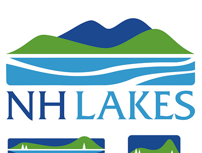 NH Lakes Logo Design branding design digitalart icon illustration logo vector