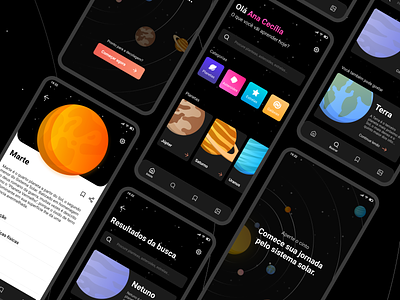 Solar System App app app design application mobile mobile ui ui uidesign uiux