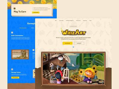 NFT Game - WhizArt artwork game jonas milan landing page nft nft game play to earn ui web web dersign website