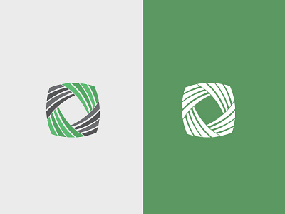 Green & Grey Spiral Logo Design continuos curve design flat green grey icon logo movement one color simple spiral