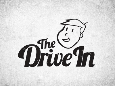 The Drive In black classic drive grunge in logo one color logo retro rustic the drive in vintage