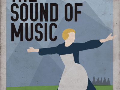 The Sound Of Music andrews classic classic movies design illustration julie minimal mountains movie poster retro the sound of music trees vintage