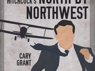 North By Northwest alfred hitchcock cary grant grunge minimal motion movie north by northwest poster retro vintage