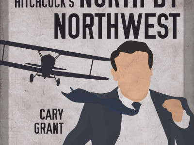 North By Northwest alfred hitchcock cary grant grunge minimal motion movie north by northwest poster retro vintage