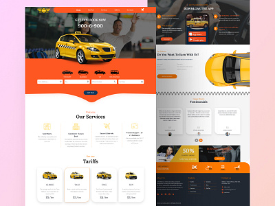Online taxi booking landing page agency booking from car car booking car online booking car services clean creative design landing page online service ordering rental taxi booking taxi booking app taxi service ui ux website design websites
