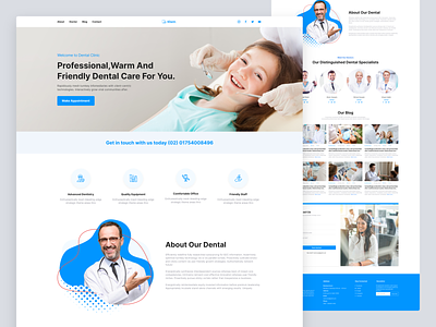 Dental Clinic UI booking doctor branding clinic cosmetic sirgery dental dentist design doctor doctor appointment figma graphic design homepage hospital landing page medical medicine ui web app webdesign website
