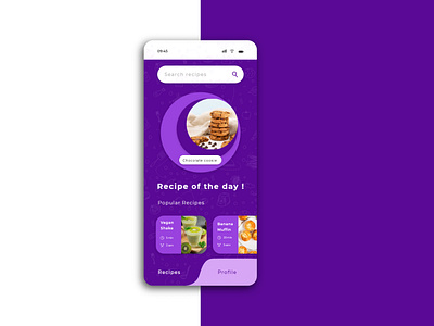 cookbook - recipe app - mobile ui