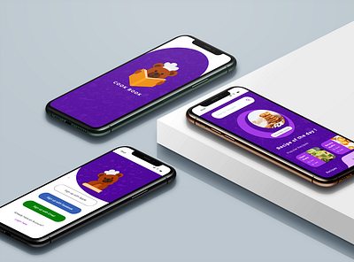 cookbook app - mobile ui design adobe illustrator adobe xd android app design android ui cooking app design icon ios app design ios ui typography ui ui designer ui ux designer ux