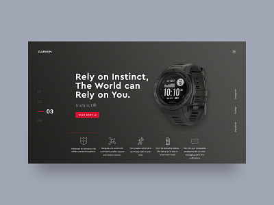 Garmin Watch Website Redesign concept dark ui design elegant ui uidesign ux watch webdesign website