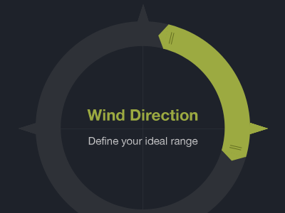 Wind Range Picker compass degrees draggable javascript picker raphael surf wind wind direction