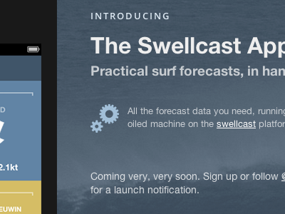 Well-oiled Machine app background coming soon iphone app phonegap photo surf surf forecasts website