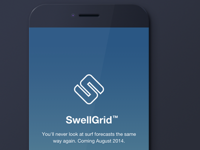 SwellGrid coming soon data helvetica neue launch logo sign up surf weather website