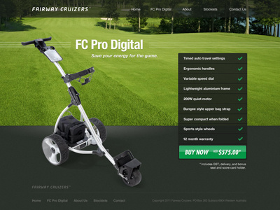 Fairway Cruizers ecommerce etching fairway golf golf trolley photography rgba store website