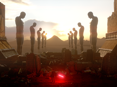 Korriban - Valley of the Dark Lords 3d after effects c4d cinema 4d environment art game art octane render star wars temple